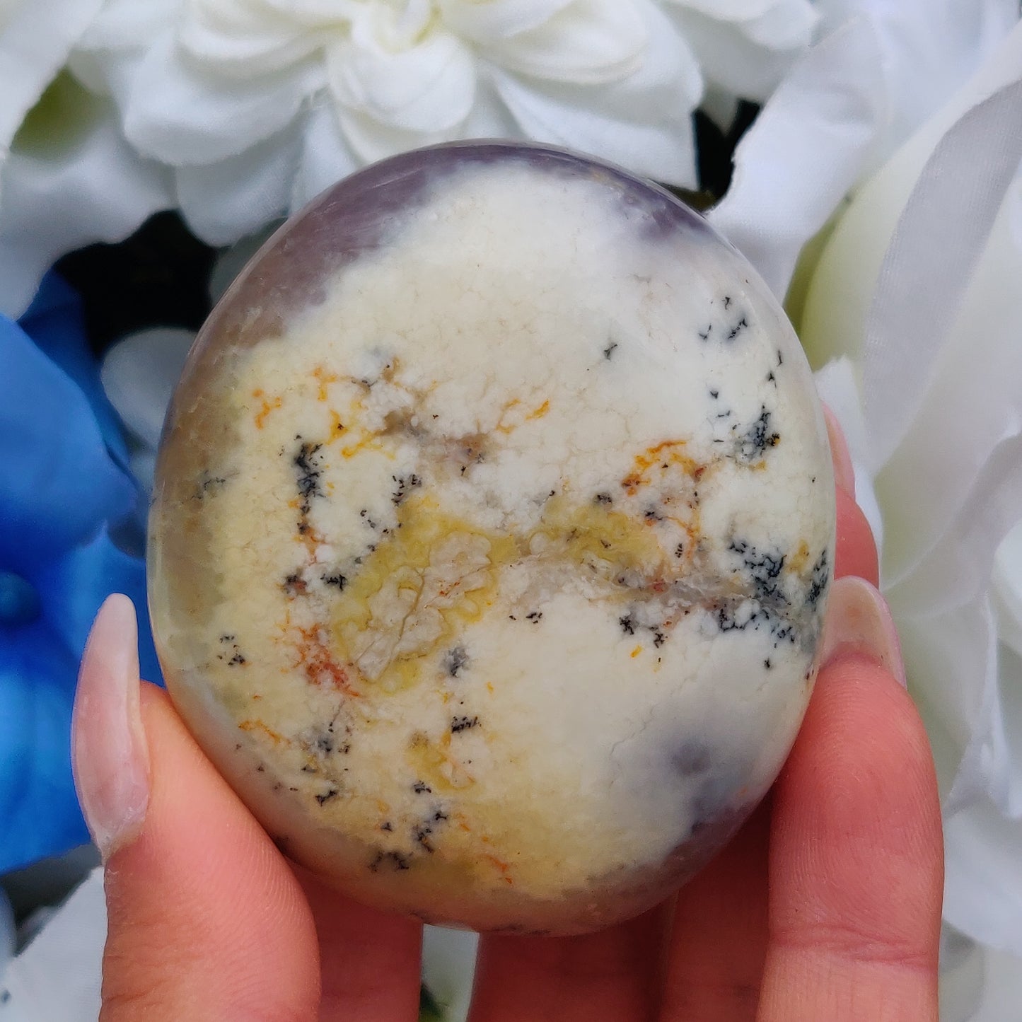 Purple Dendritic Opal  Palm Stone (#18)