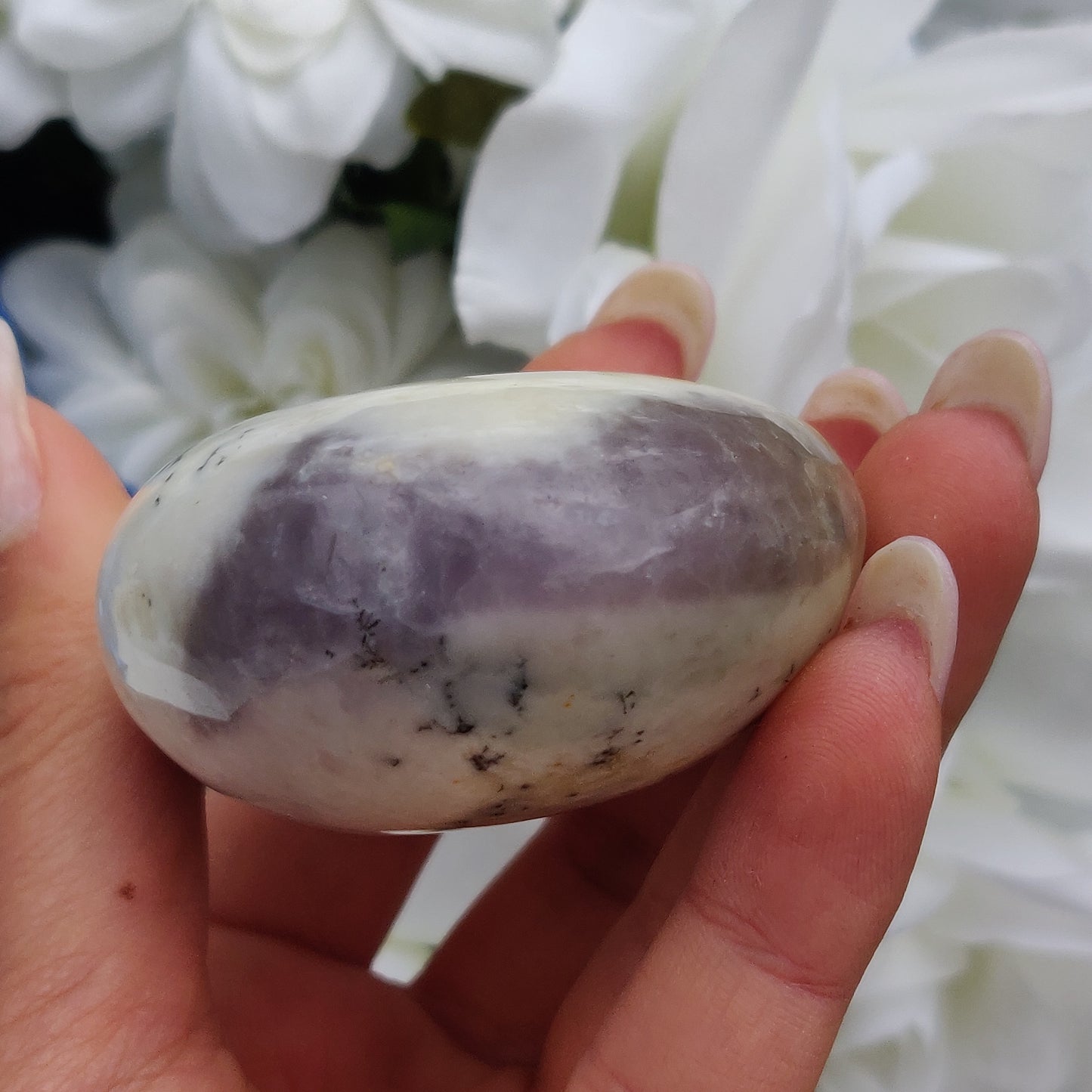 Purple Dendritic Opal  Palm Stone (#18)