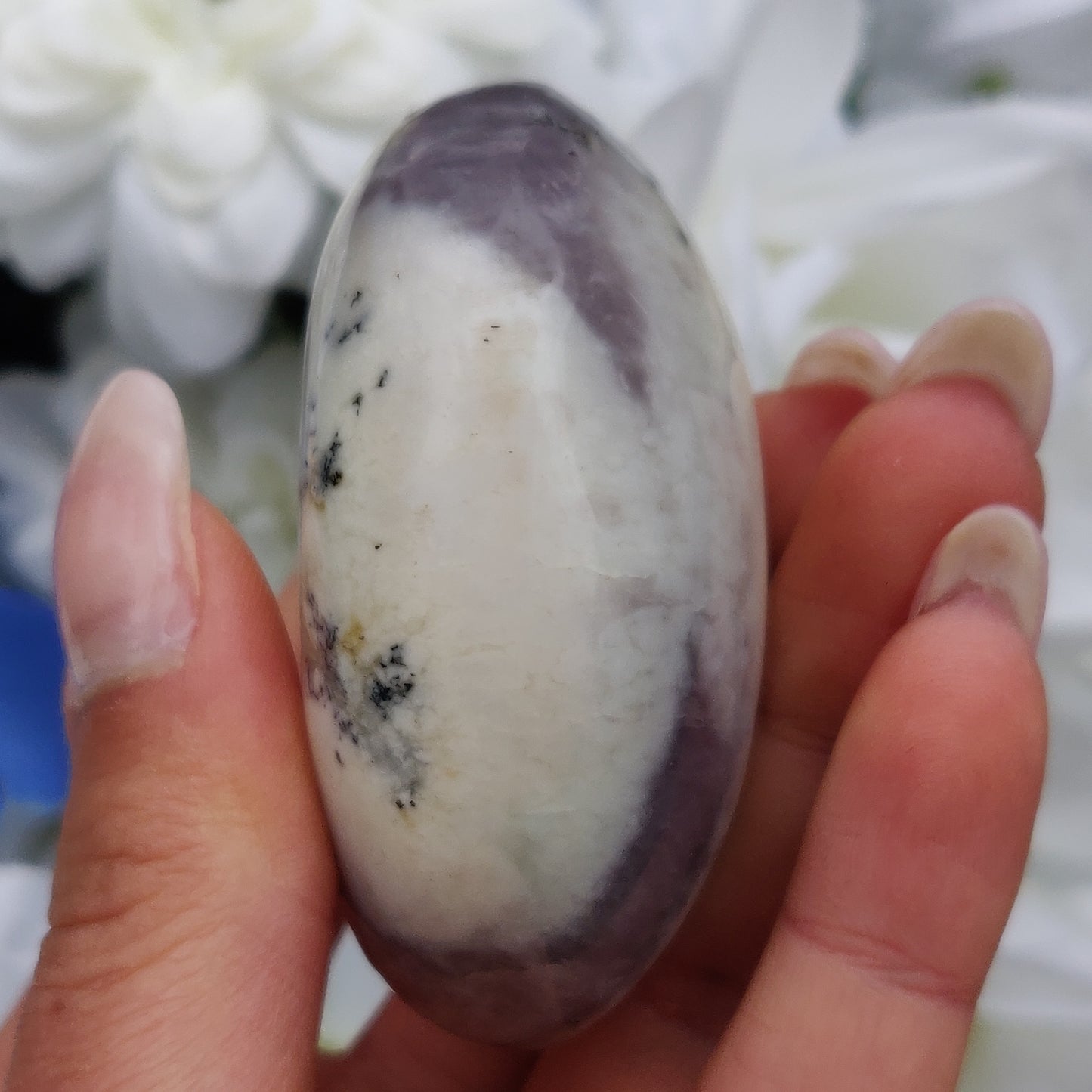 Purple Dendritic Opal  Palm Stone (#18)