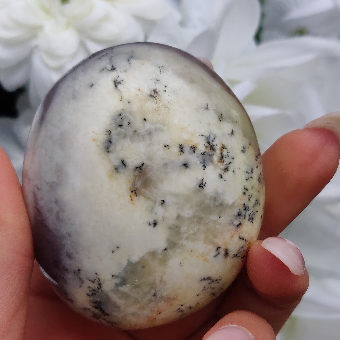 Purple Dendritic Opal  Palm Stone (#18)