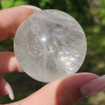 Clear Quartz Sphere with Rainbow Inclusions (#7)