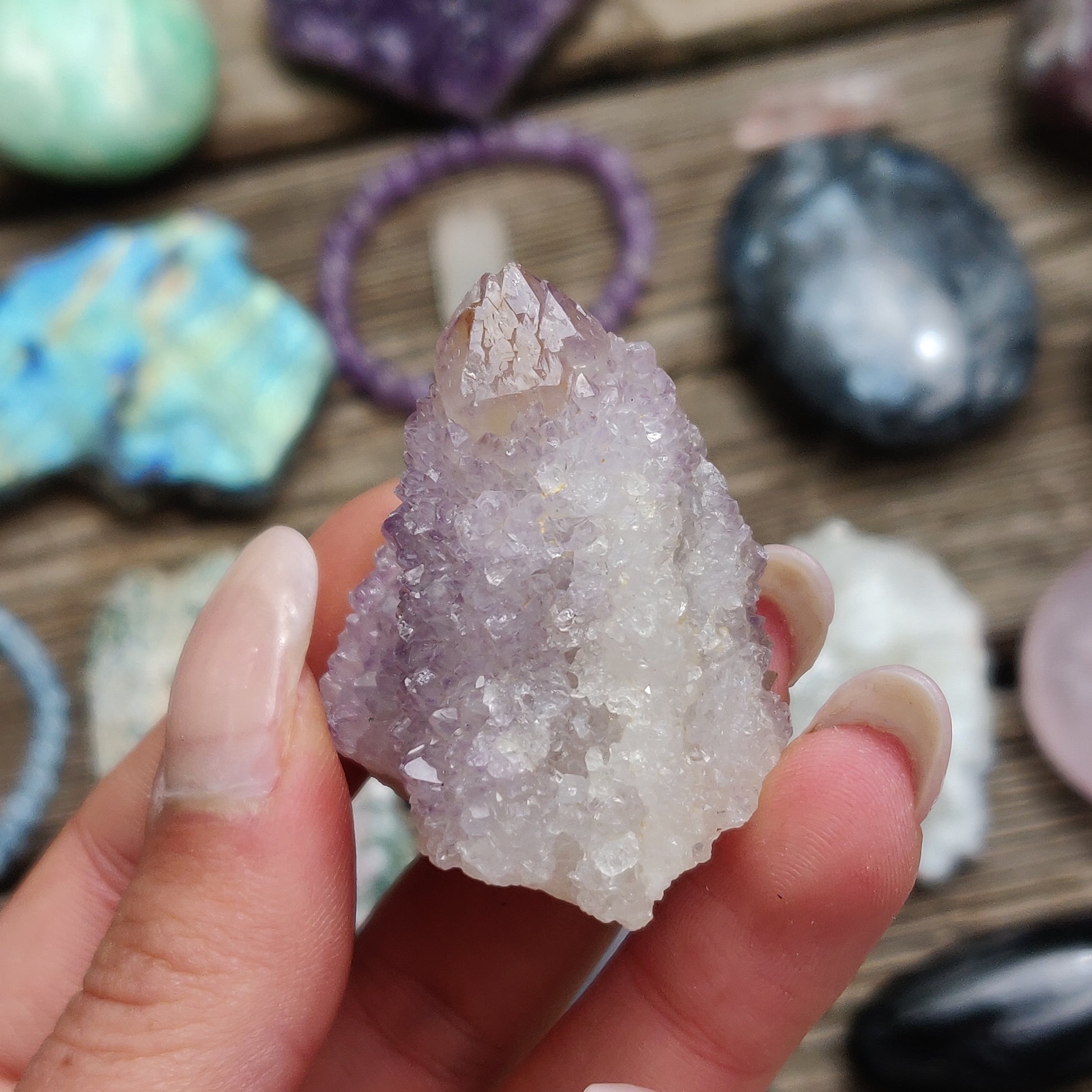 Amethyst Spirit Quartz Point, Amethyst Cactus Quartz (#1) - Simply Affinity
