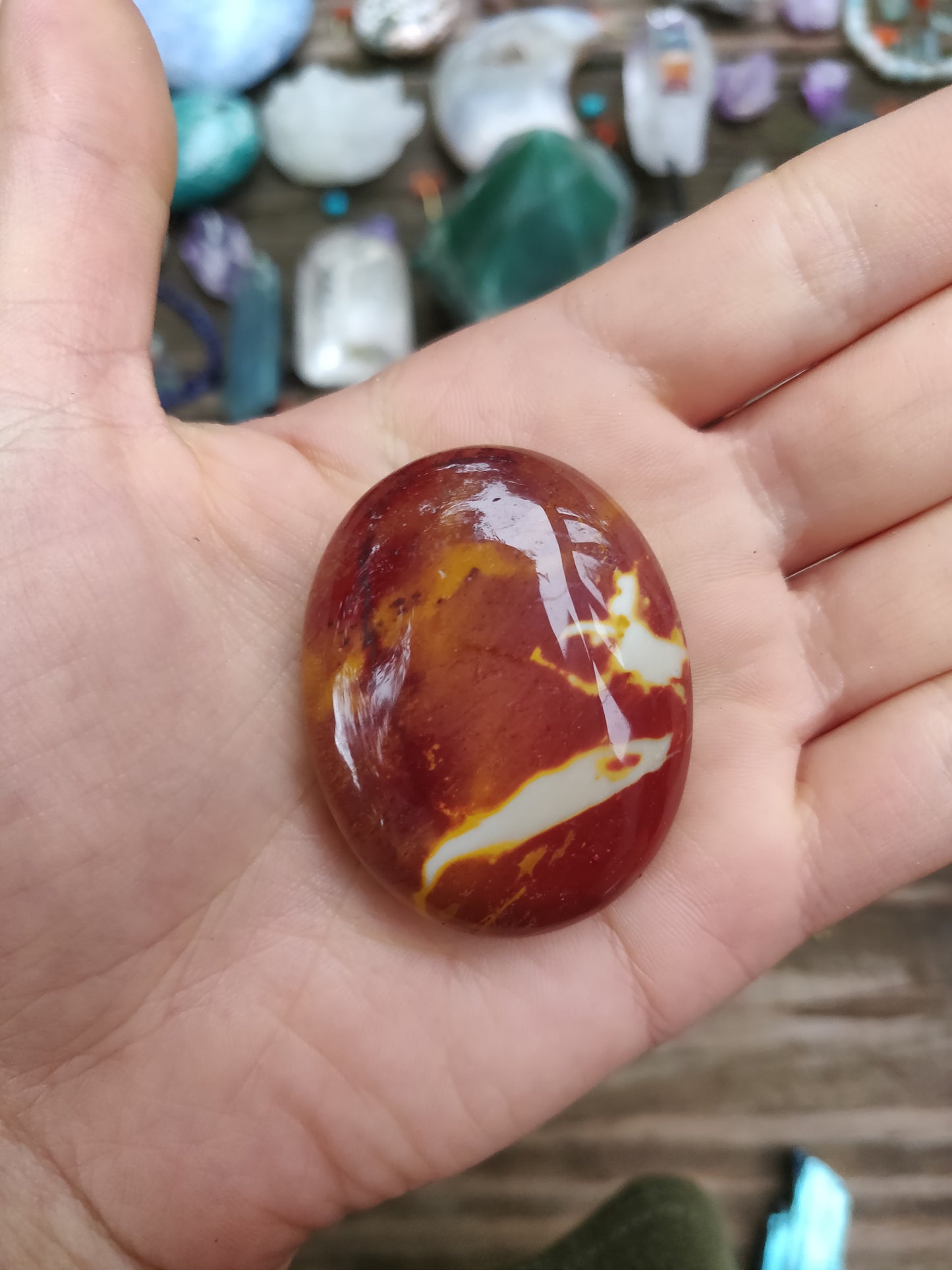 Mookaite Palm Stone, Australian Mookaite Pocket Stone (#2)
