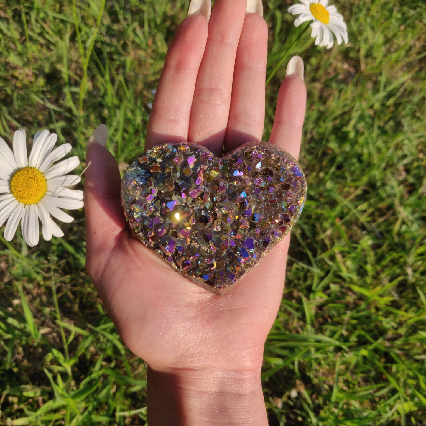 Titanium Amethyst Heart (#1)