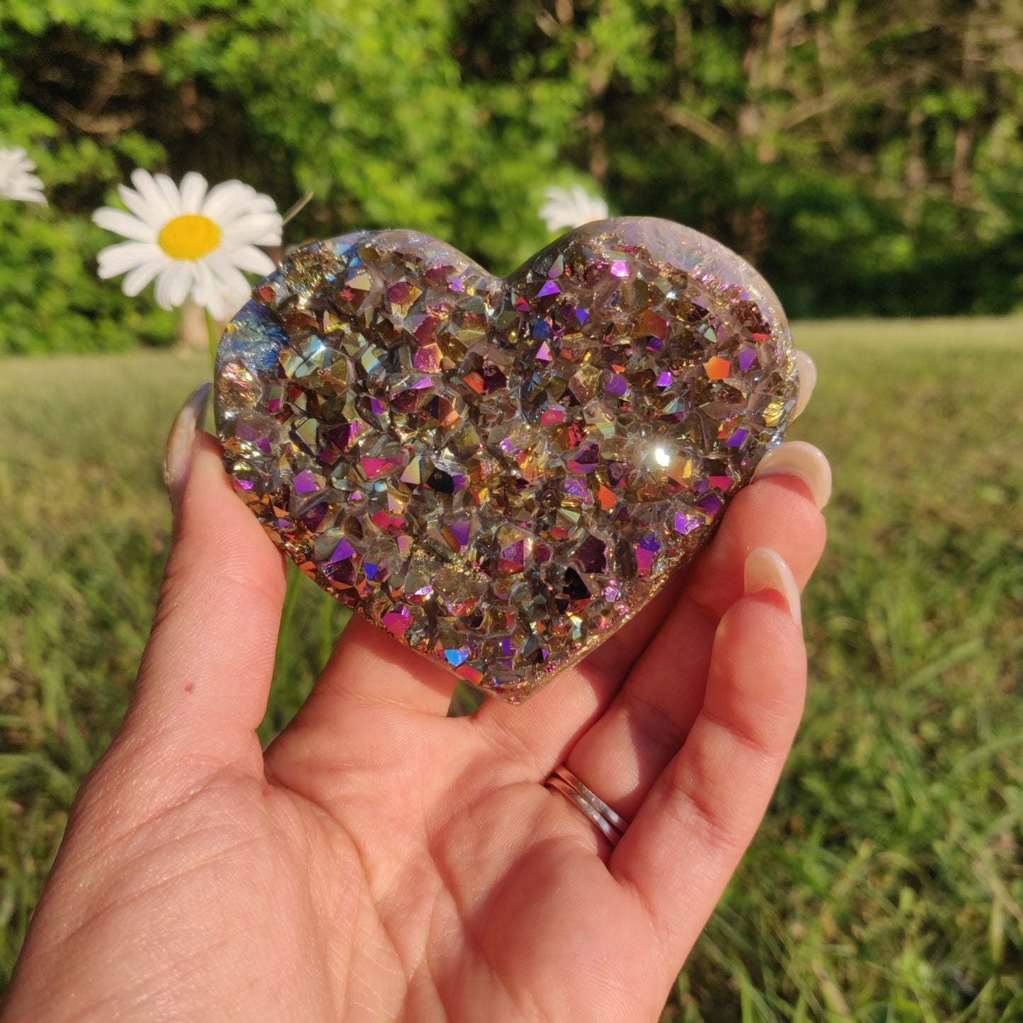 Titanium Amethyst Heart (#1)