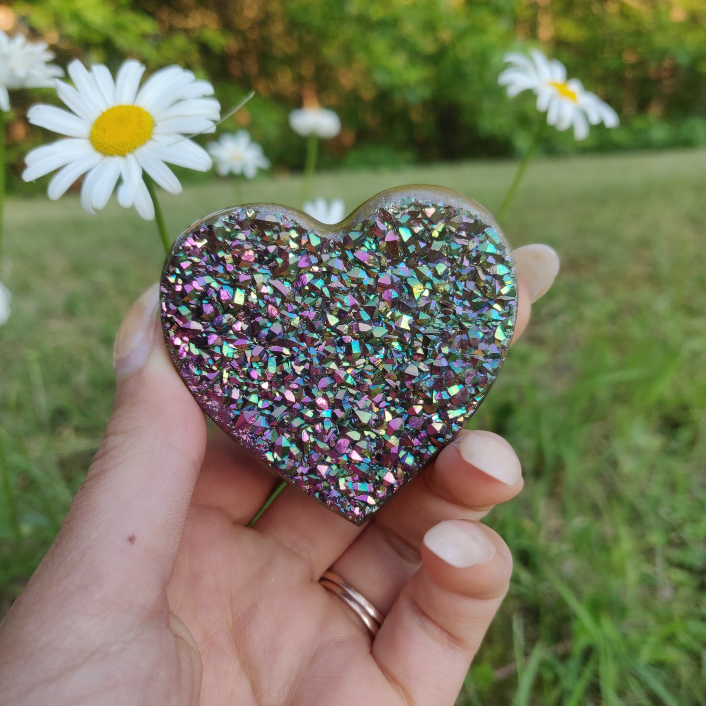 Titanium Amethyst Heart (#5)