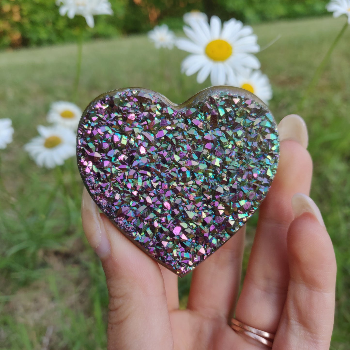 Titanium Amethyst Heart (#5)
