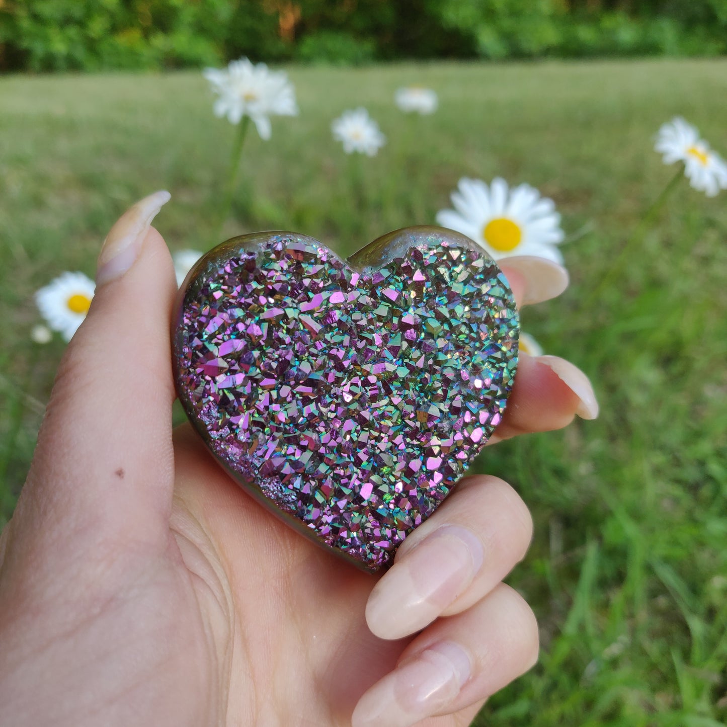 Titanium Amethyst Heart (#5)