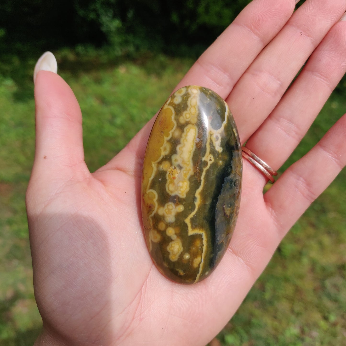 Kabamby Ocean Jasper Palm Stone (#3)