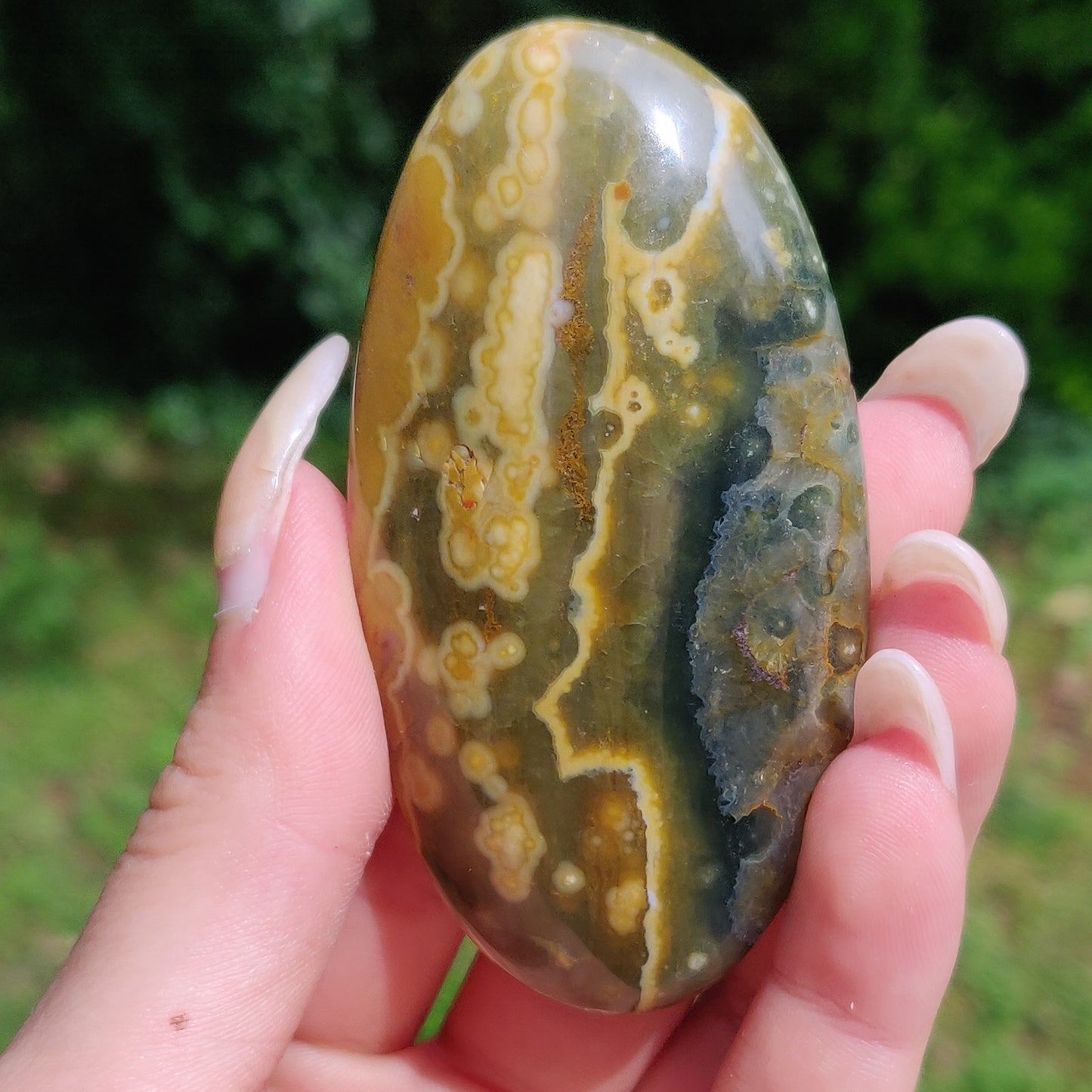 Kabamby Ocean Jasper Palm Stone (#3)