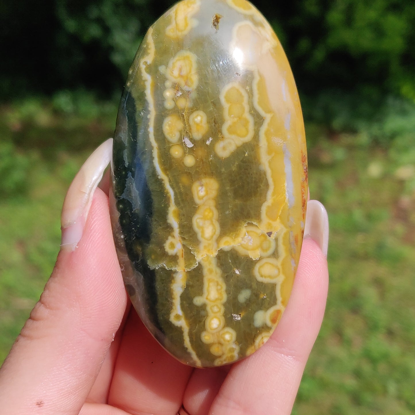 Kabamby Ocean Jasper Palm Stone (#3)