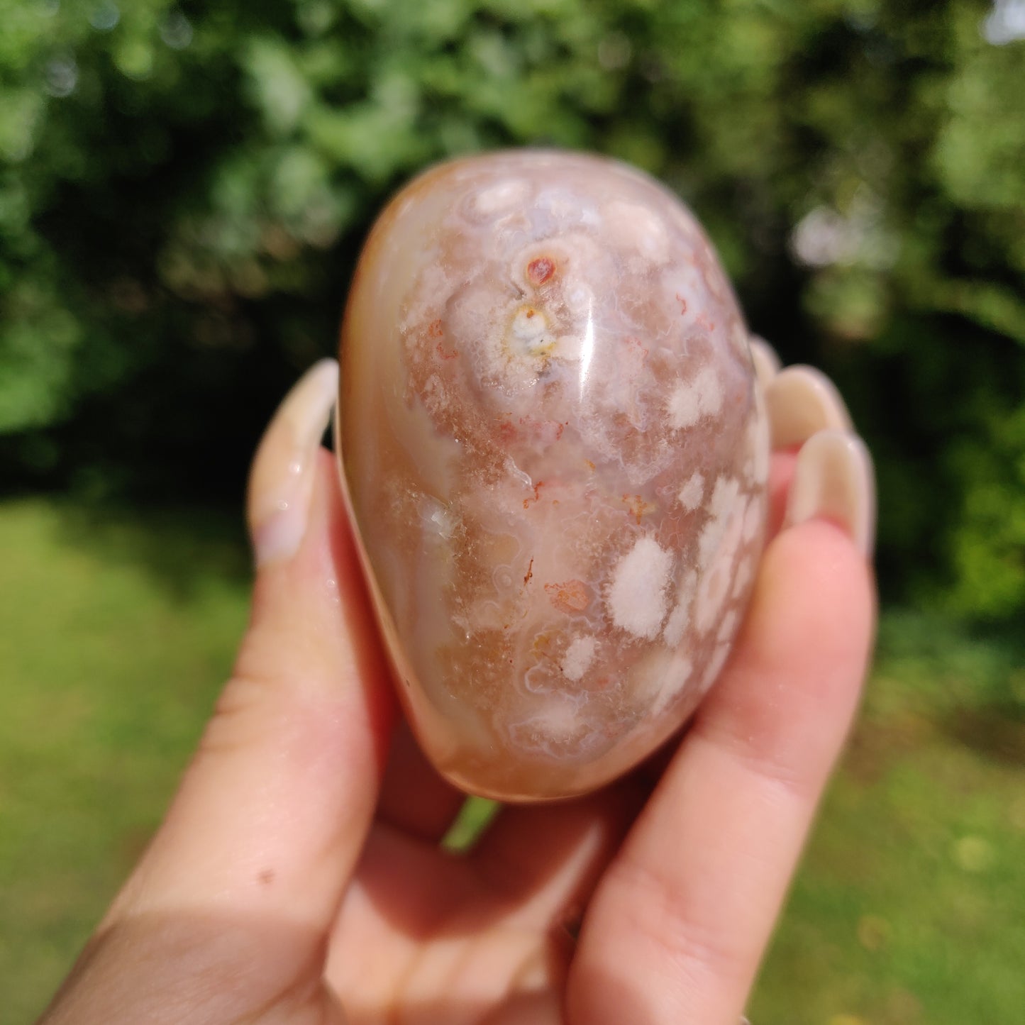 Flower Agate Palm Stone (#24)
