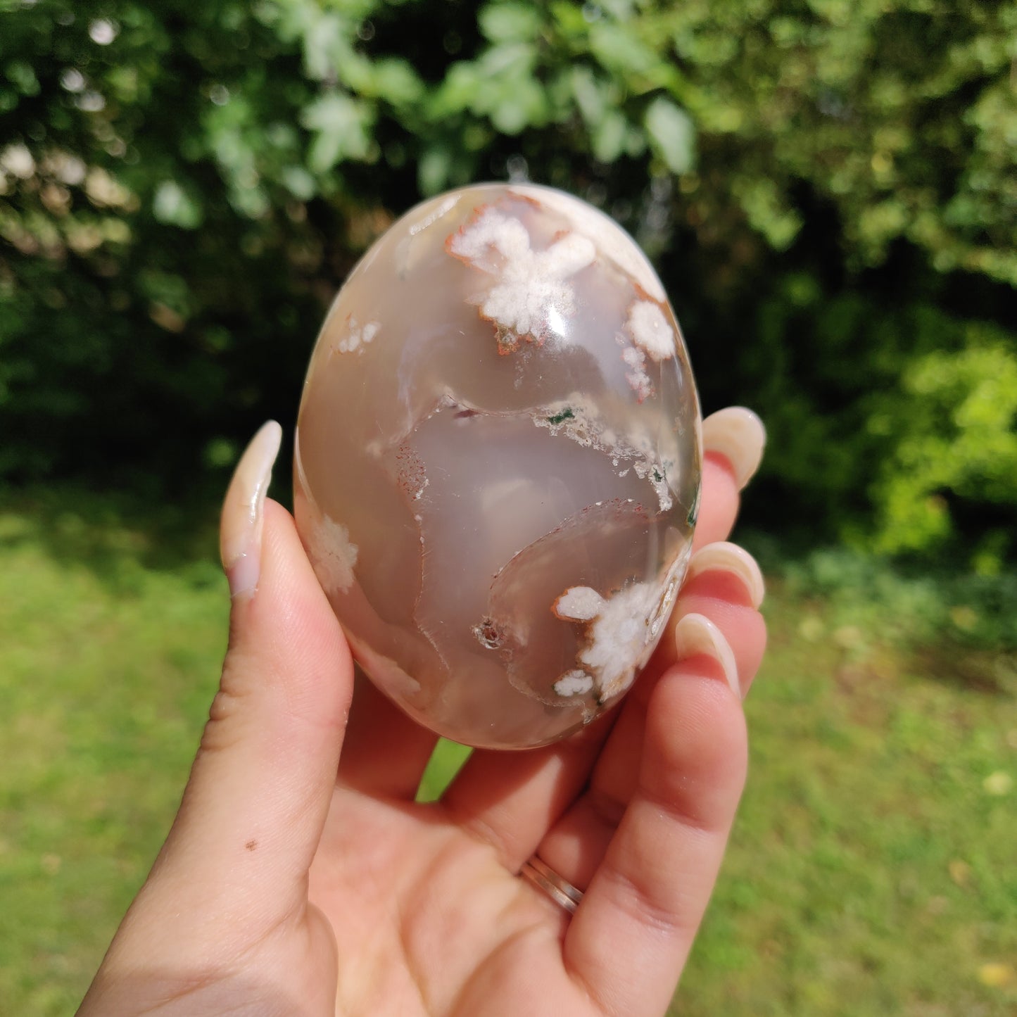 Flower Agate Palm Stone (#29)
