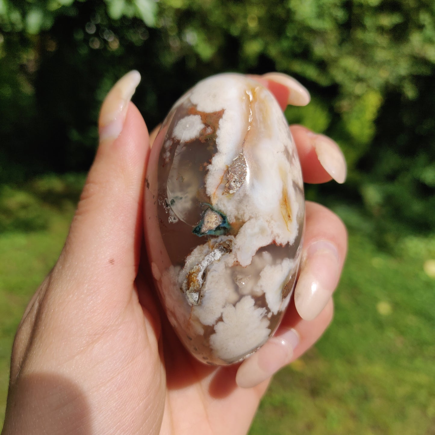 Flower Agate Palm Stone (#29)