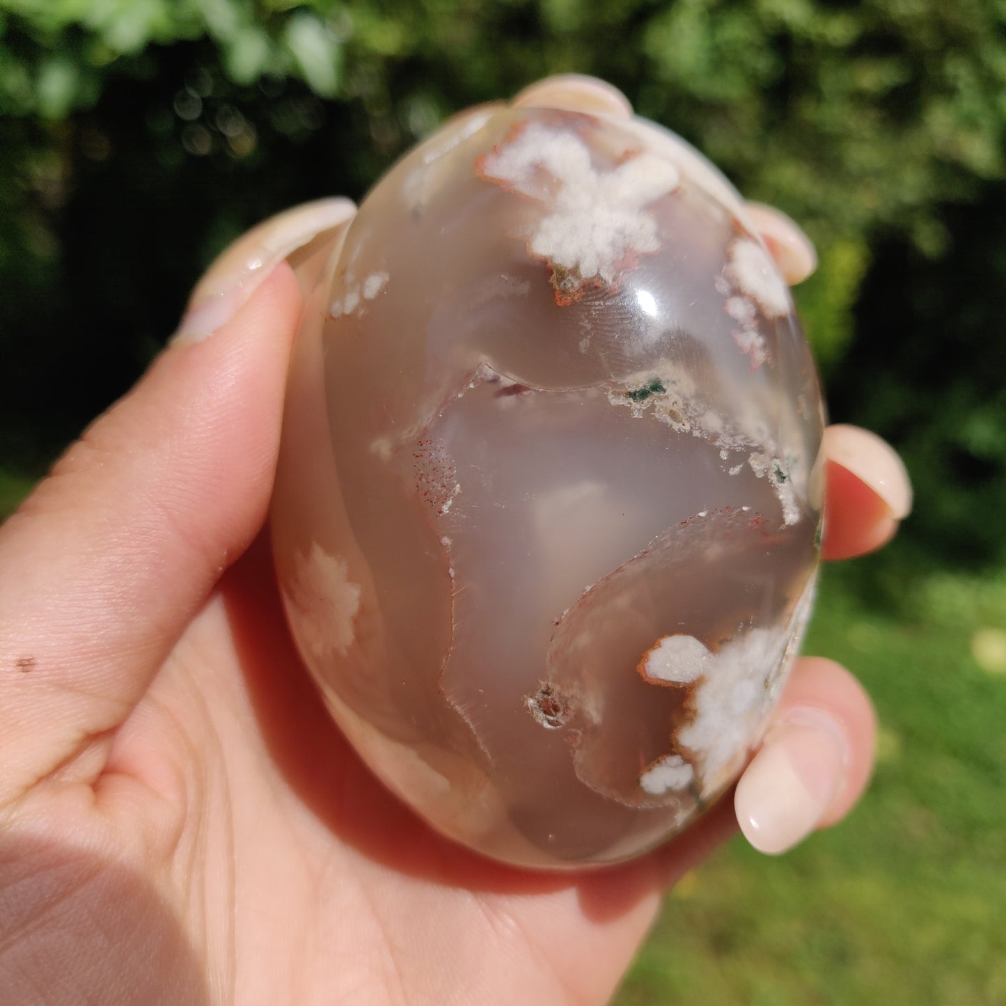 Flower Agate Palm Stone (#29)