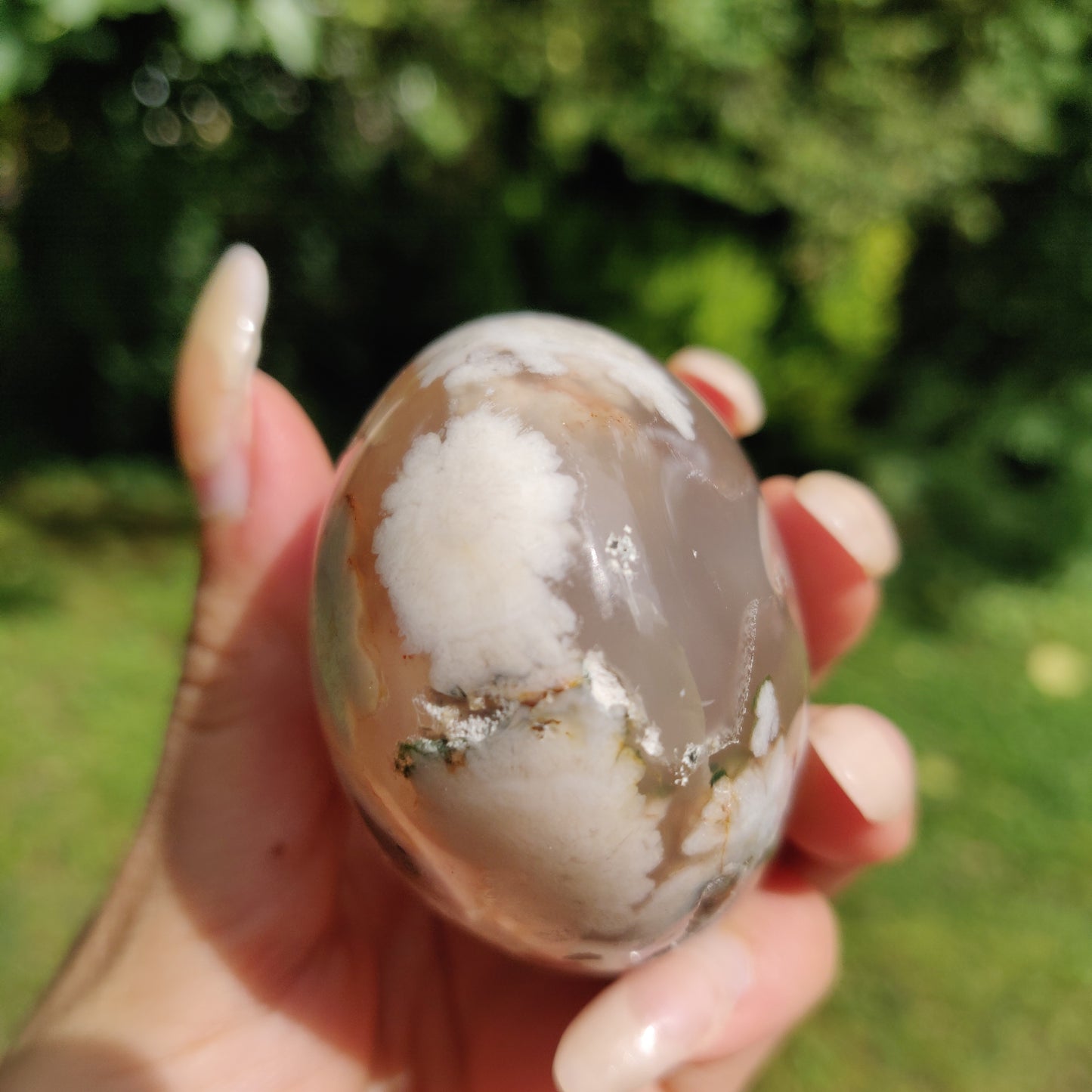 Flower Agate Palm Stone (#29)