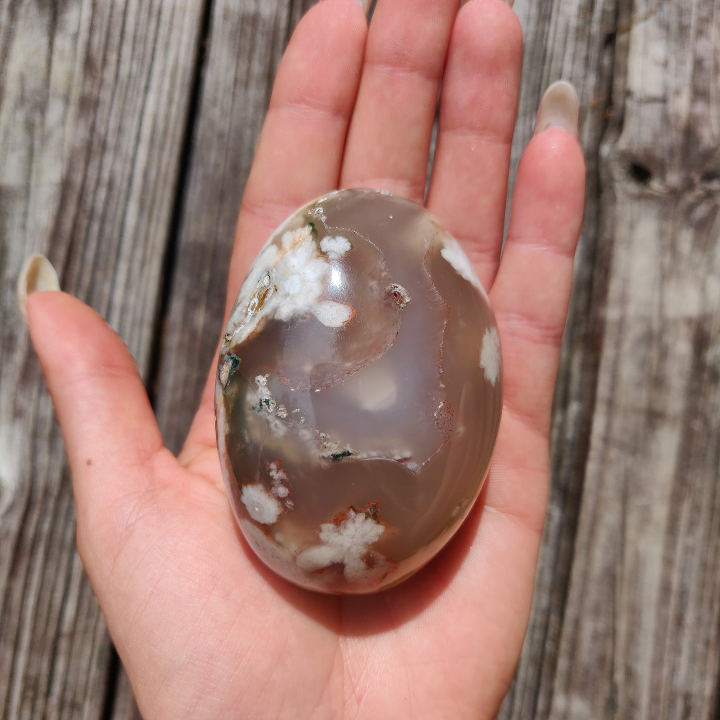 Flower Agate Palm Stone (#29)