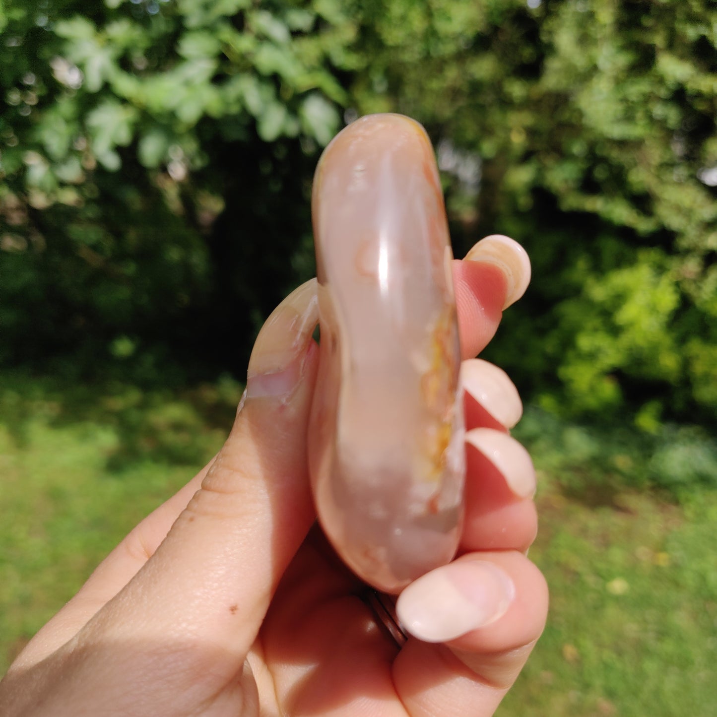 Flower Agate Palm Stone (#38)