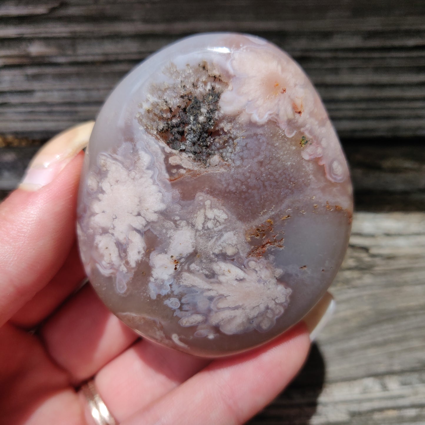 Flower Agate Palm Stone (#39)
