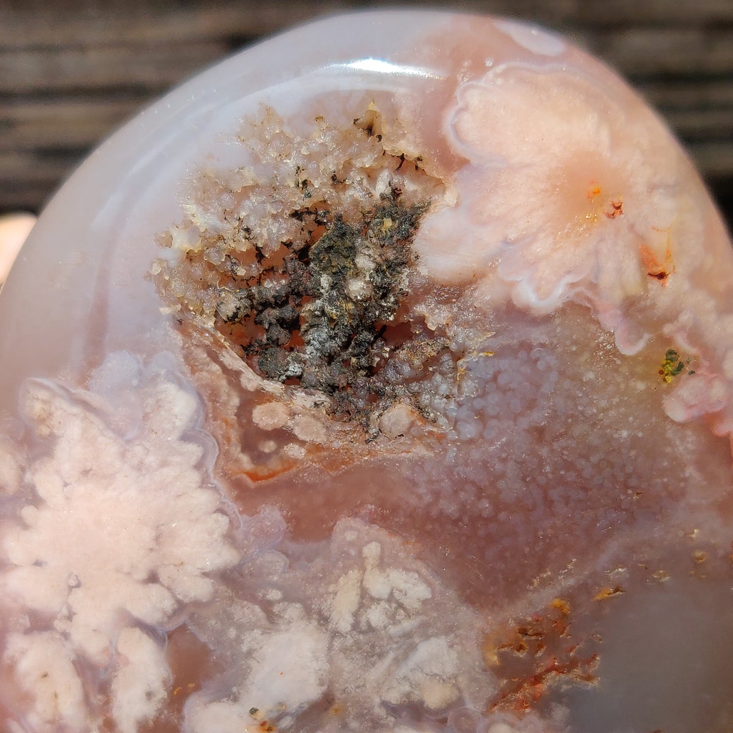 Flower Agate Palm Stone (#39)