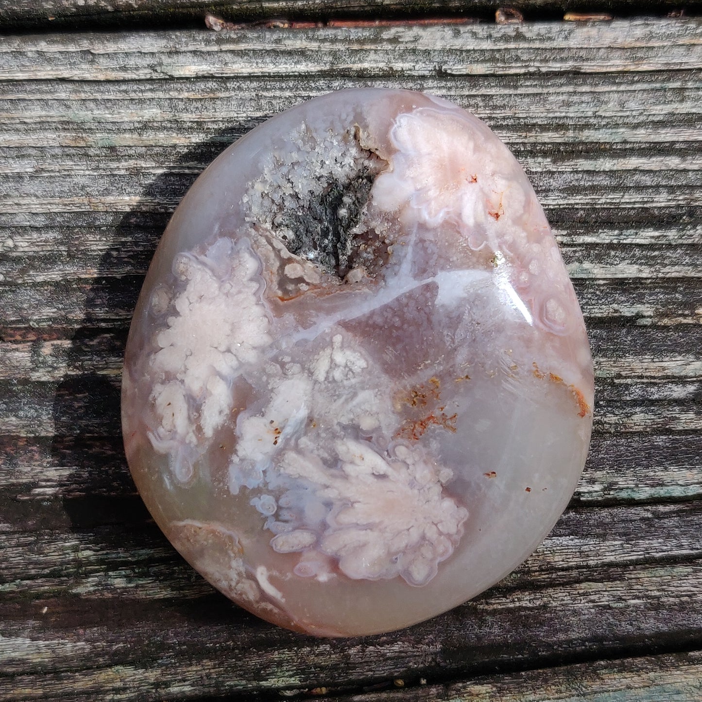 Flower Agate Palm Stone (#39)