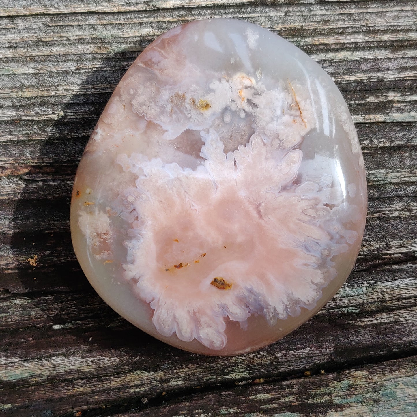 Flower Agate Palm Stone (#39)