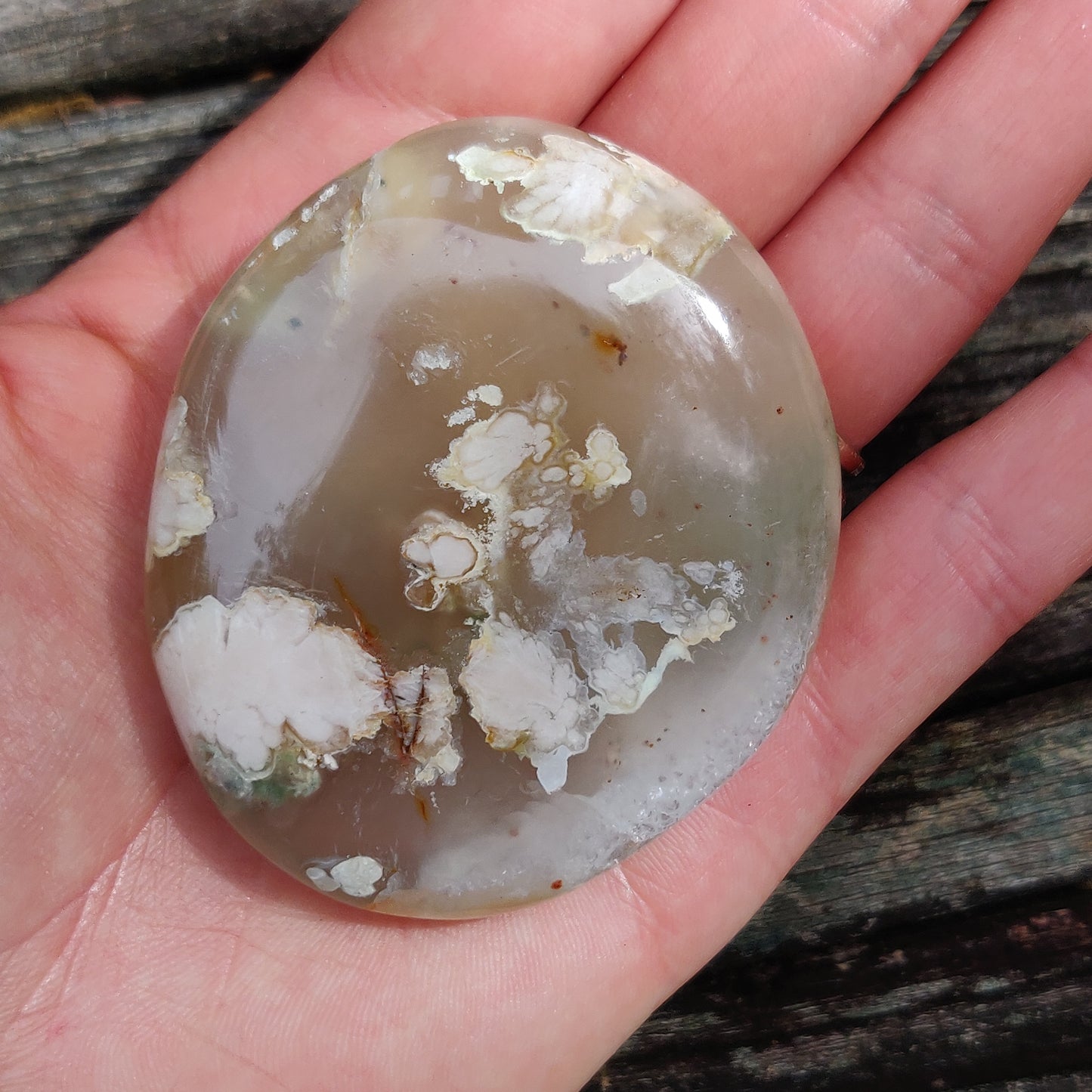 Flower Agate Palm Stone (#40)