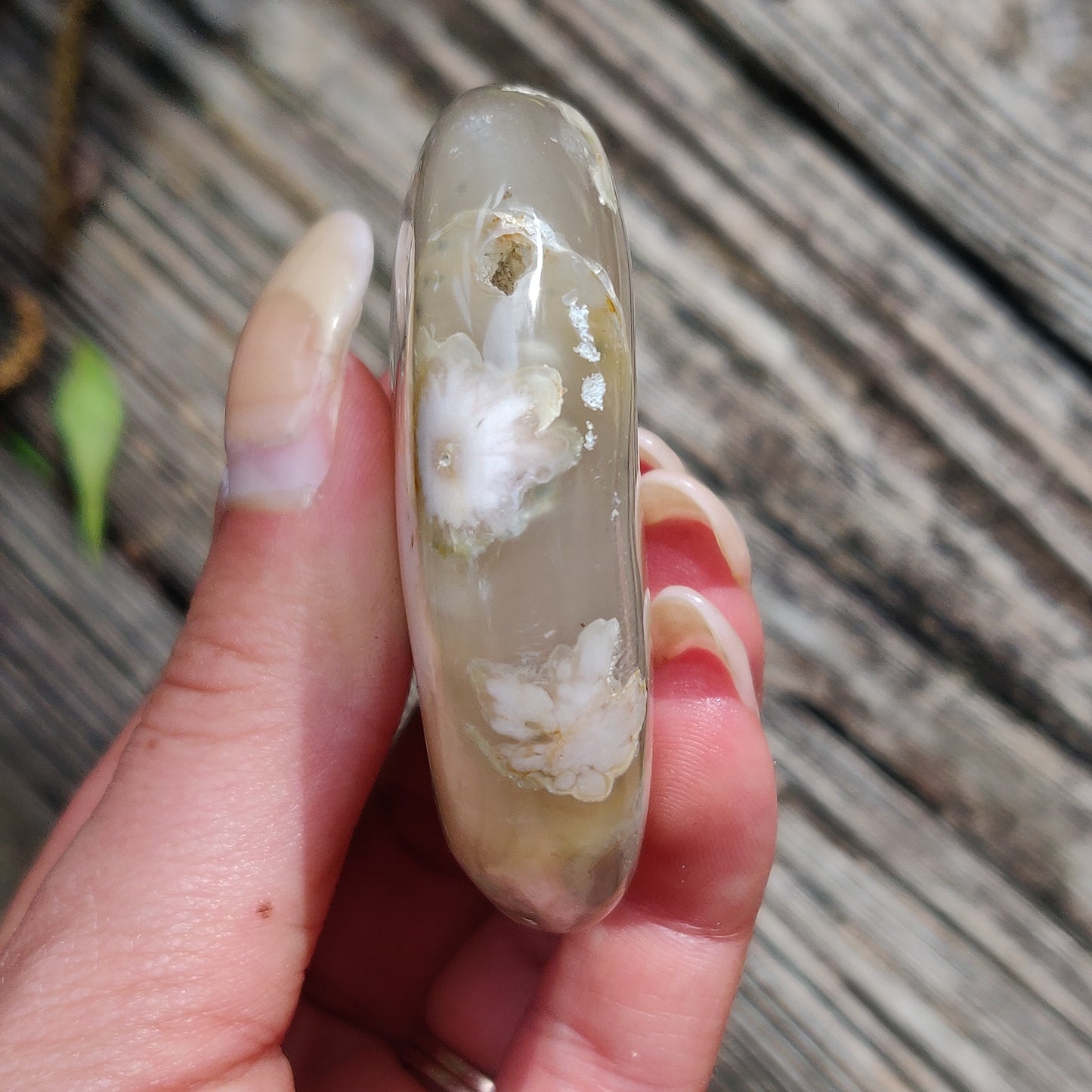 Flower Agate Palm Stone (#40)