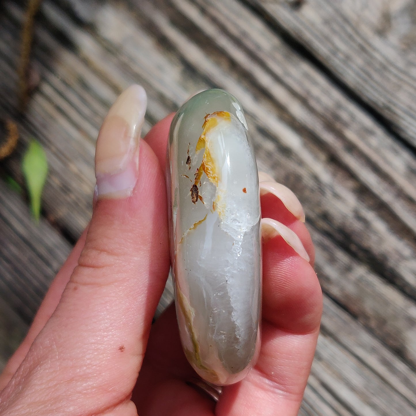 Flower Agate Palm Stone (#40)