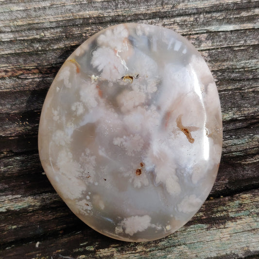 Flower Agate Palm Stone (#42)
