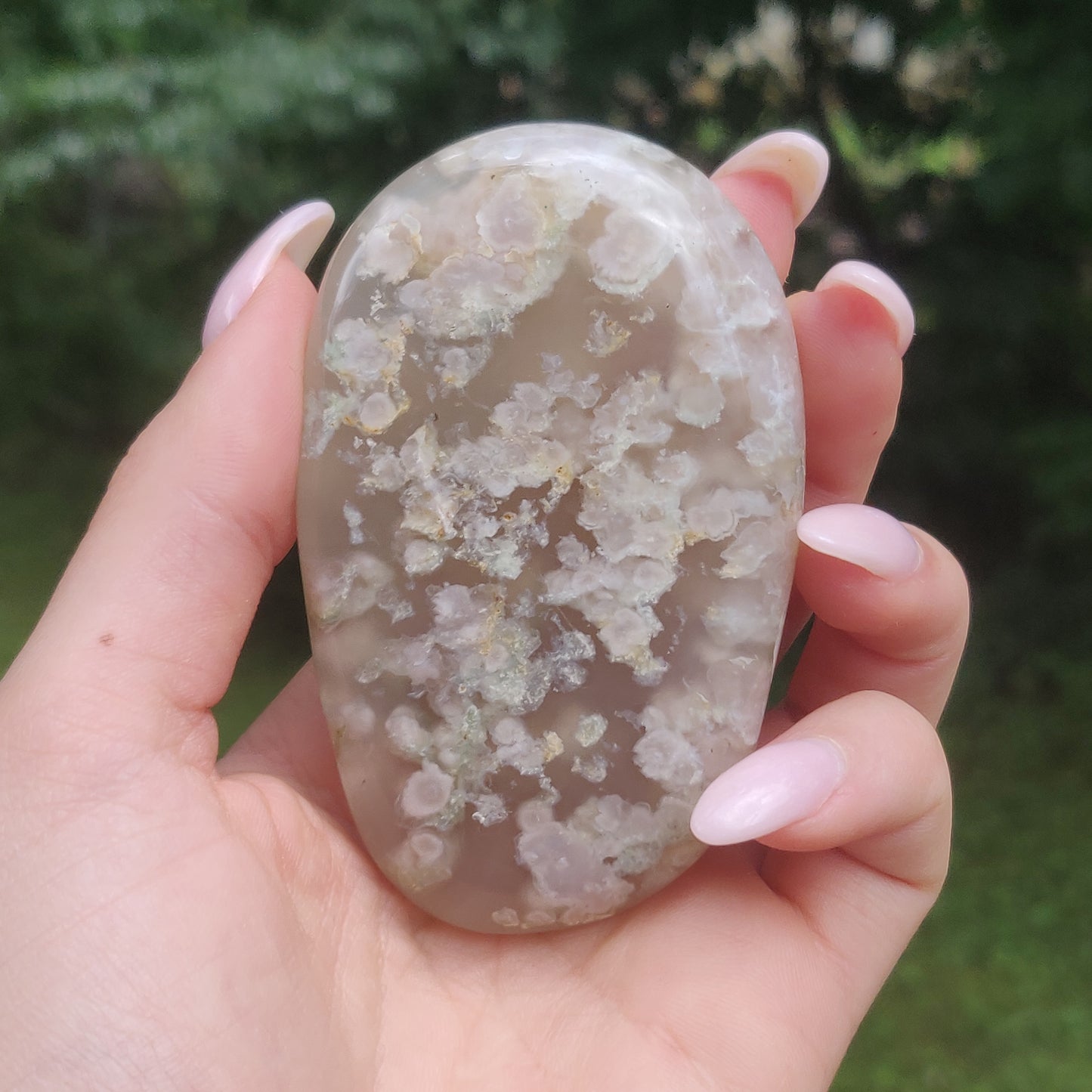 Flower Agate Palm Stone (#43)