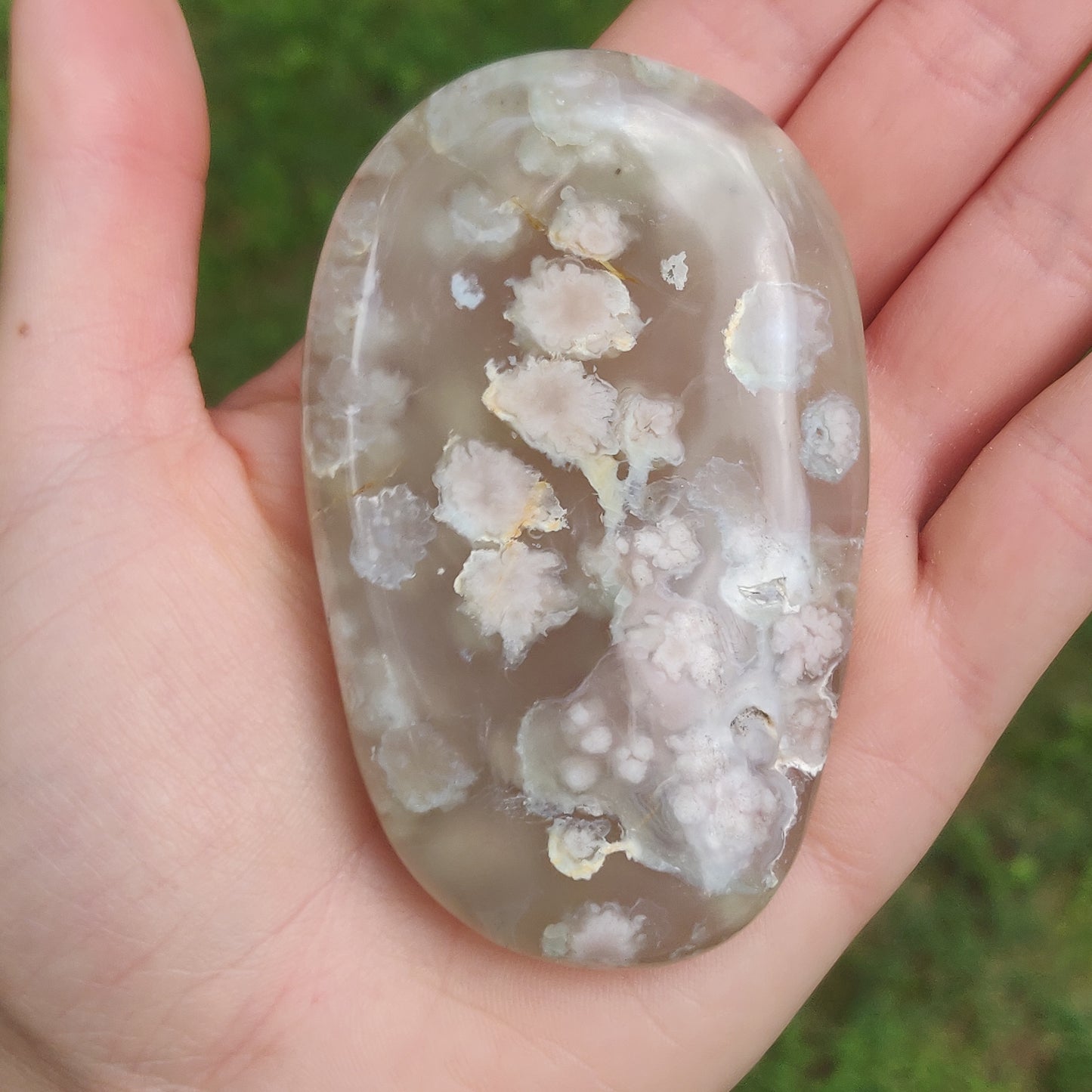 Flower Agate Palm Stone (#43)