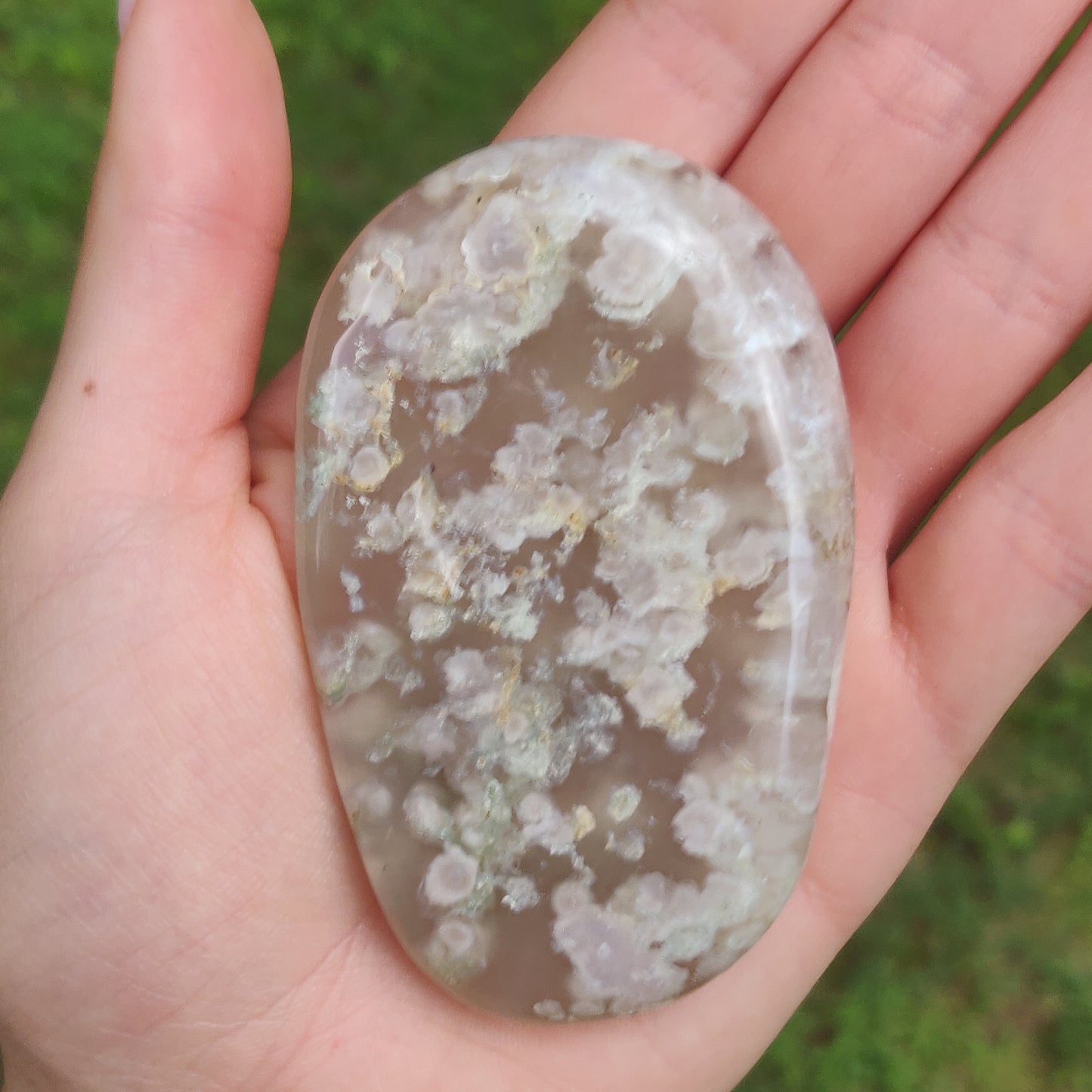 Flower Agate Palm Stone (#43)