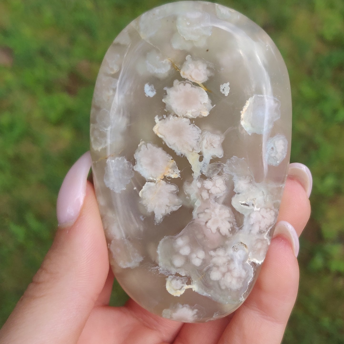 Flower Agate Palm Stone (#43)