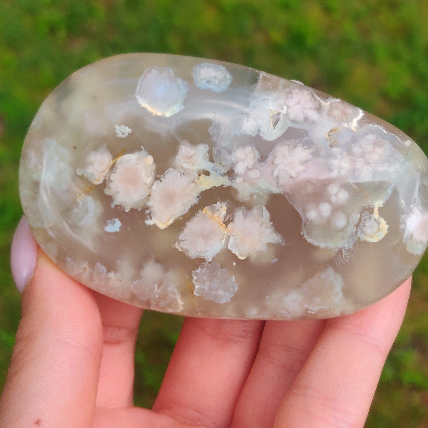 Flower Agate Palm Stone (#43)