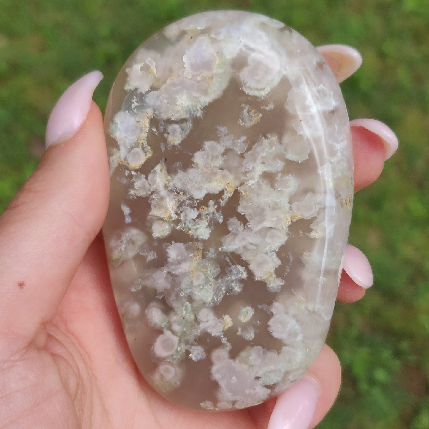 Flower Agate Palm Stone (#43)