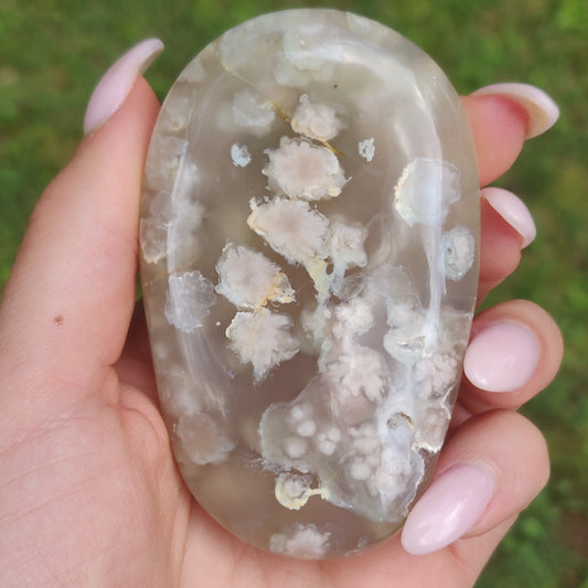 Flower Agate Palm Stone (#43)