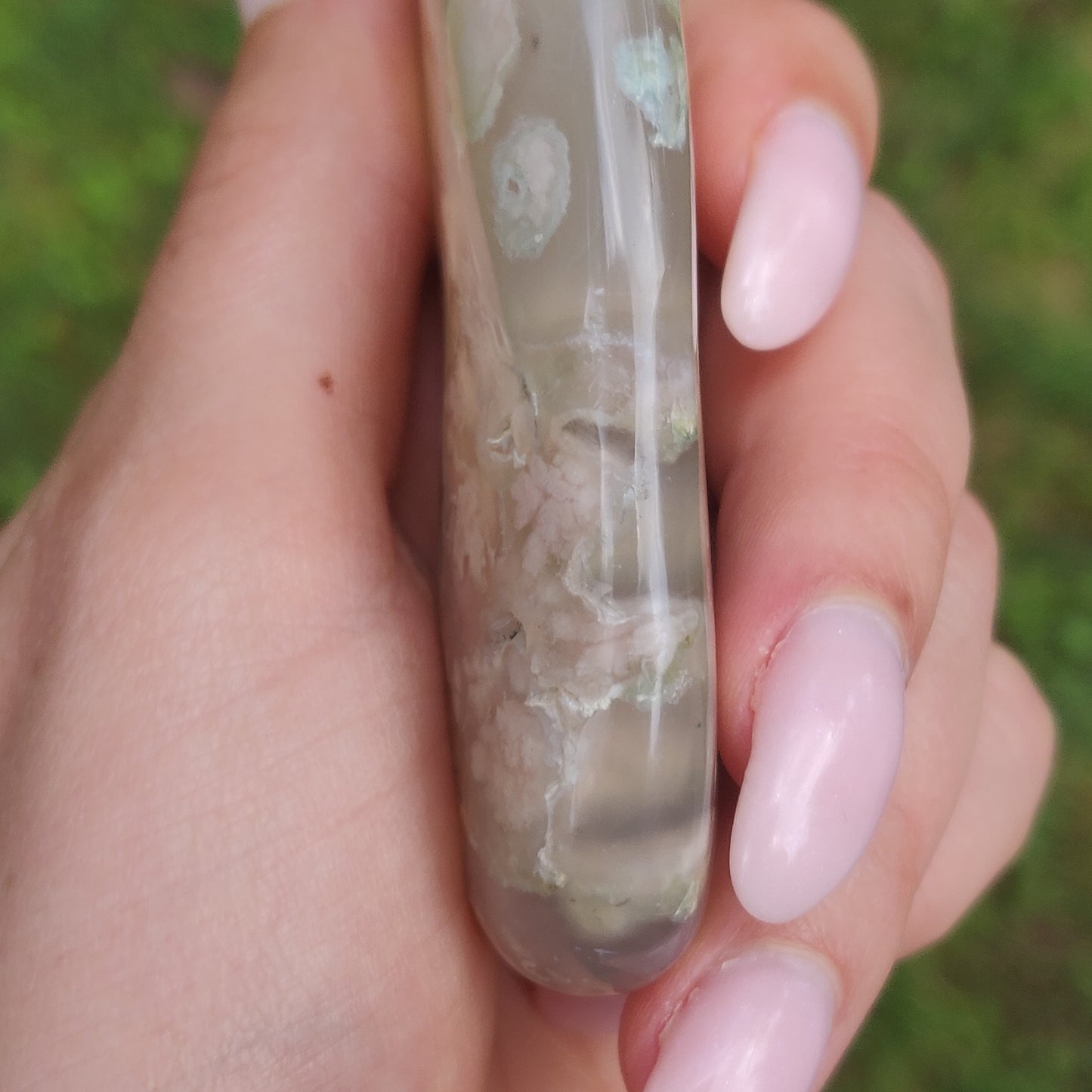 Flower Agate Palm Stone (#43)