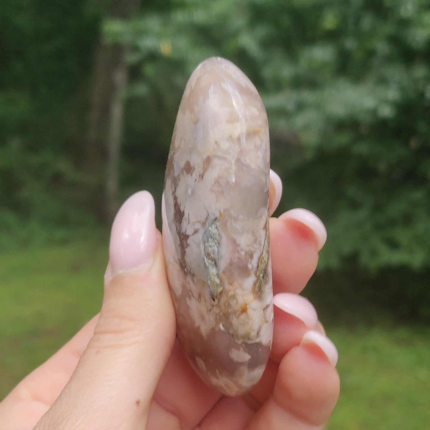 Flower Agate Palm Stone (#44)