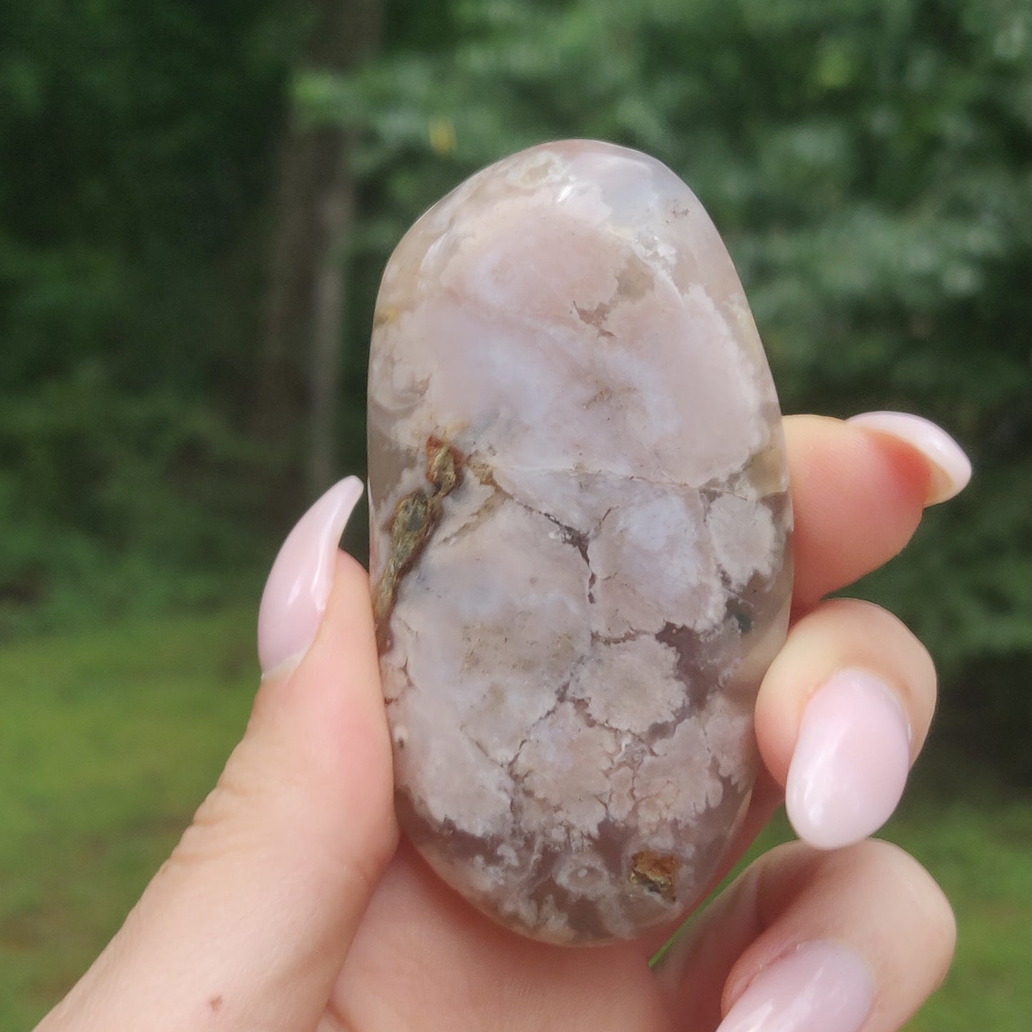 Flower Agate Palm Stone (#44)