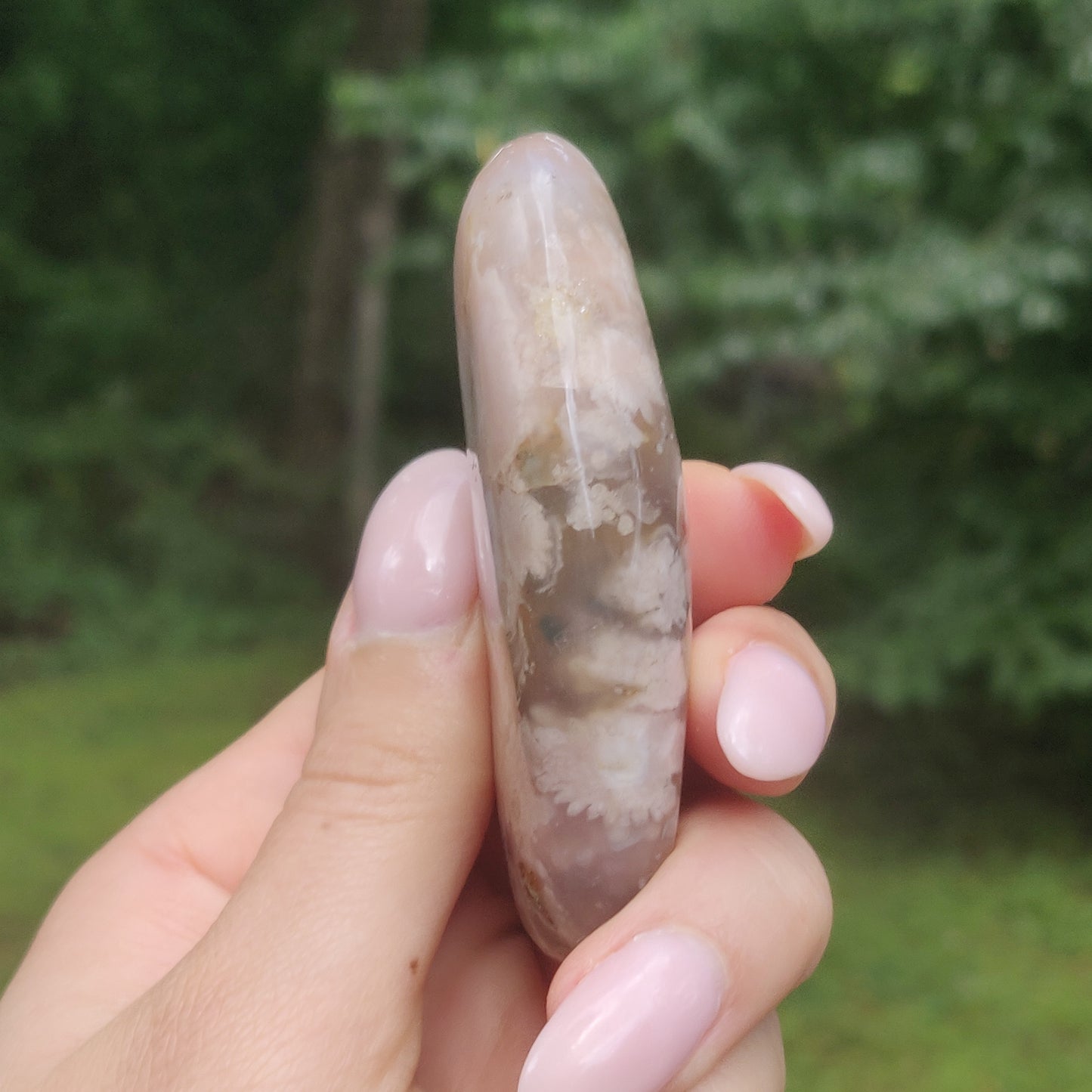 Flower Agate Palm Stone (#44)