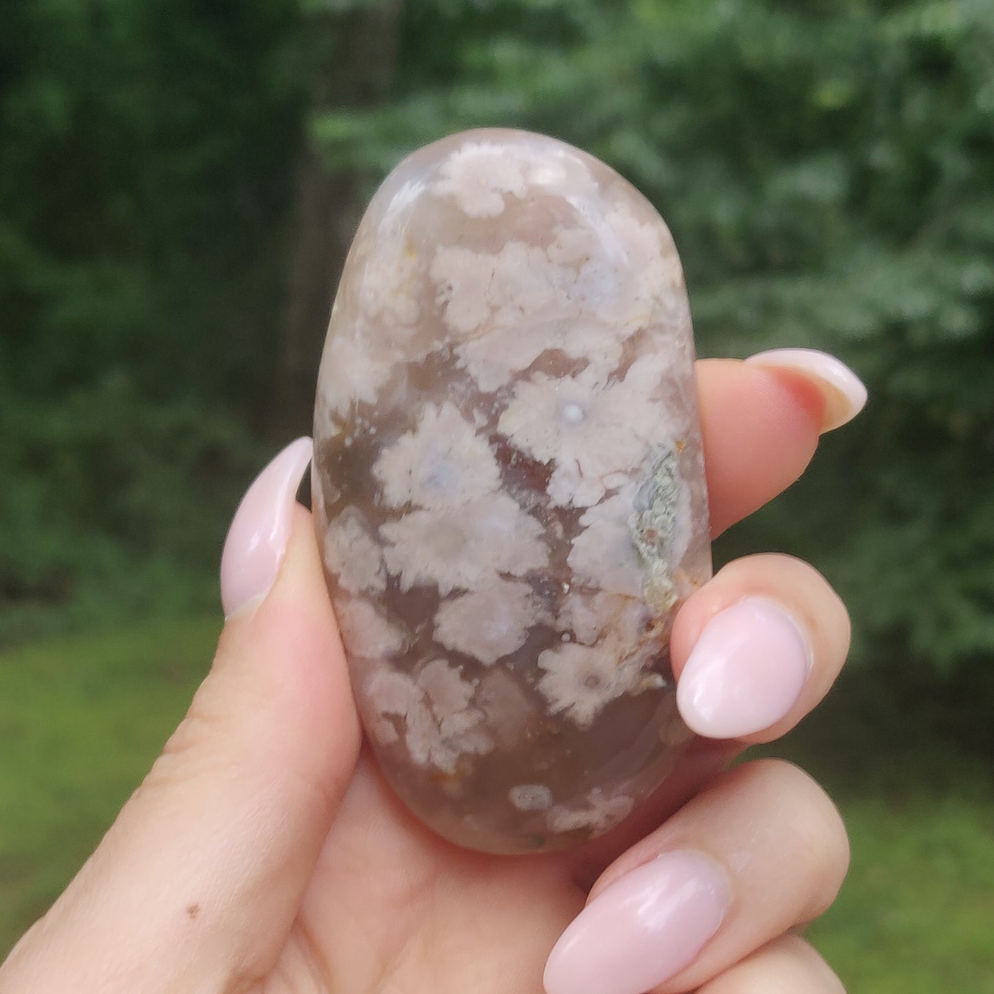 Flower Agate Palm Stone (#44)