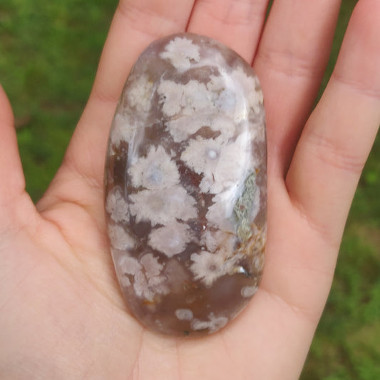 Flower Agate Palm Stone (#44)