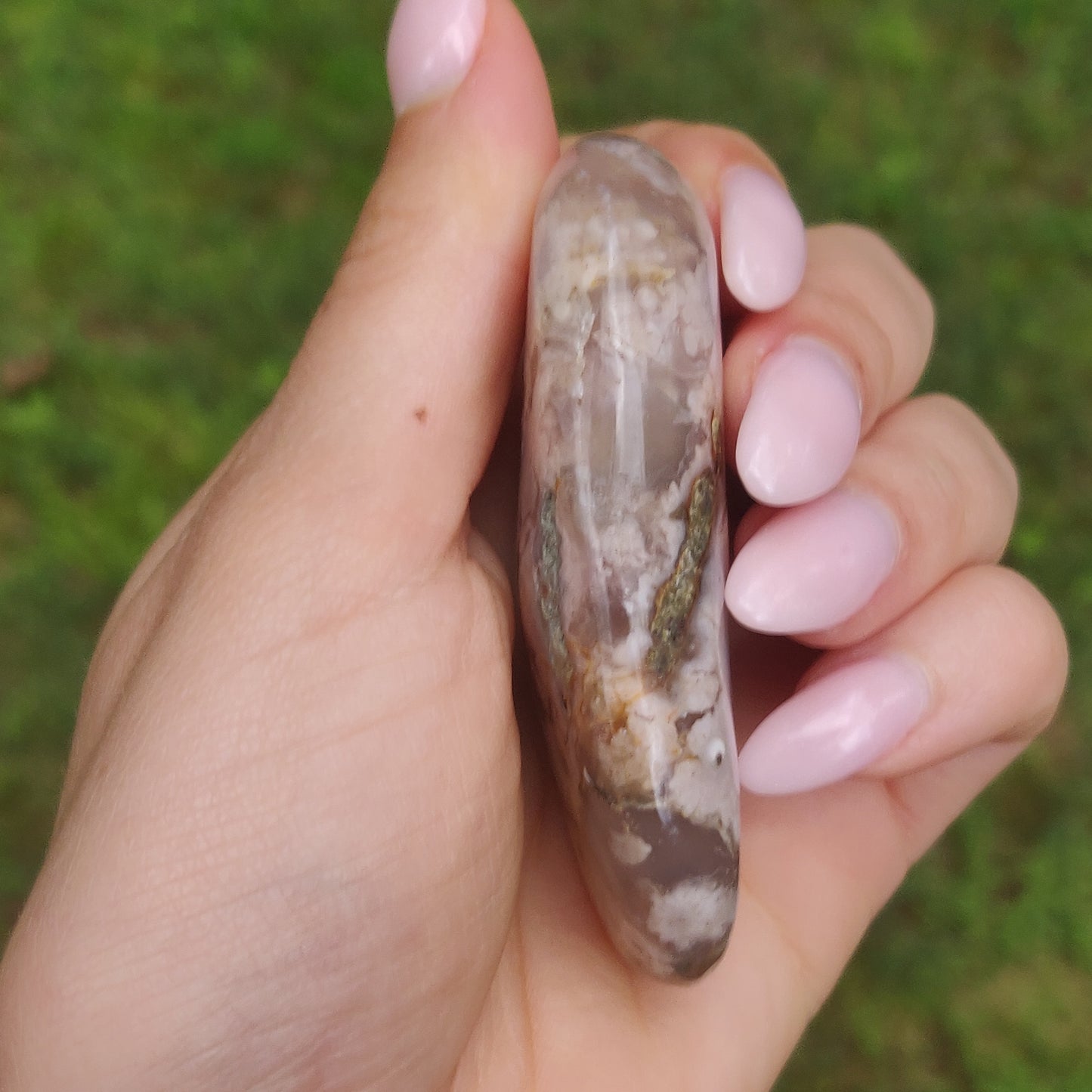 Flower Agate Palm Stone (#44)