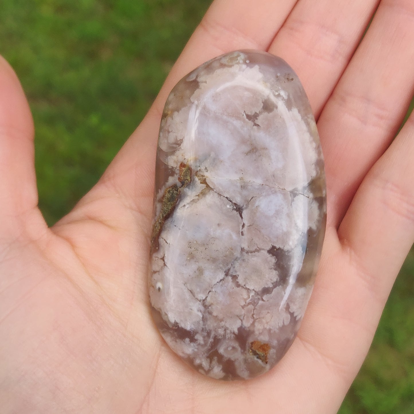 Flower Agate Palm Stone (#44)