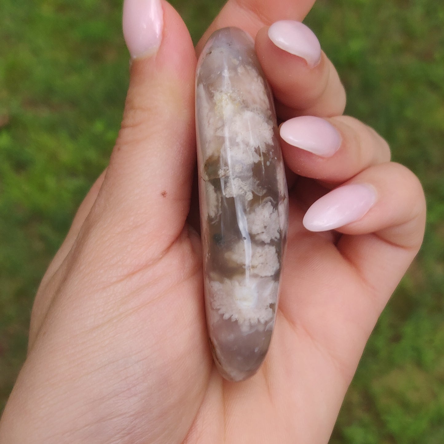Flower Agate Palm Stone (#44)