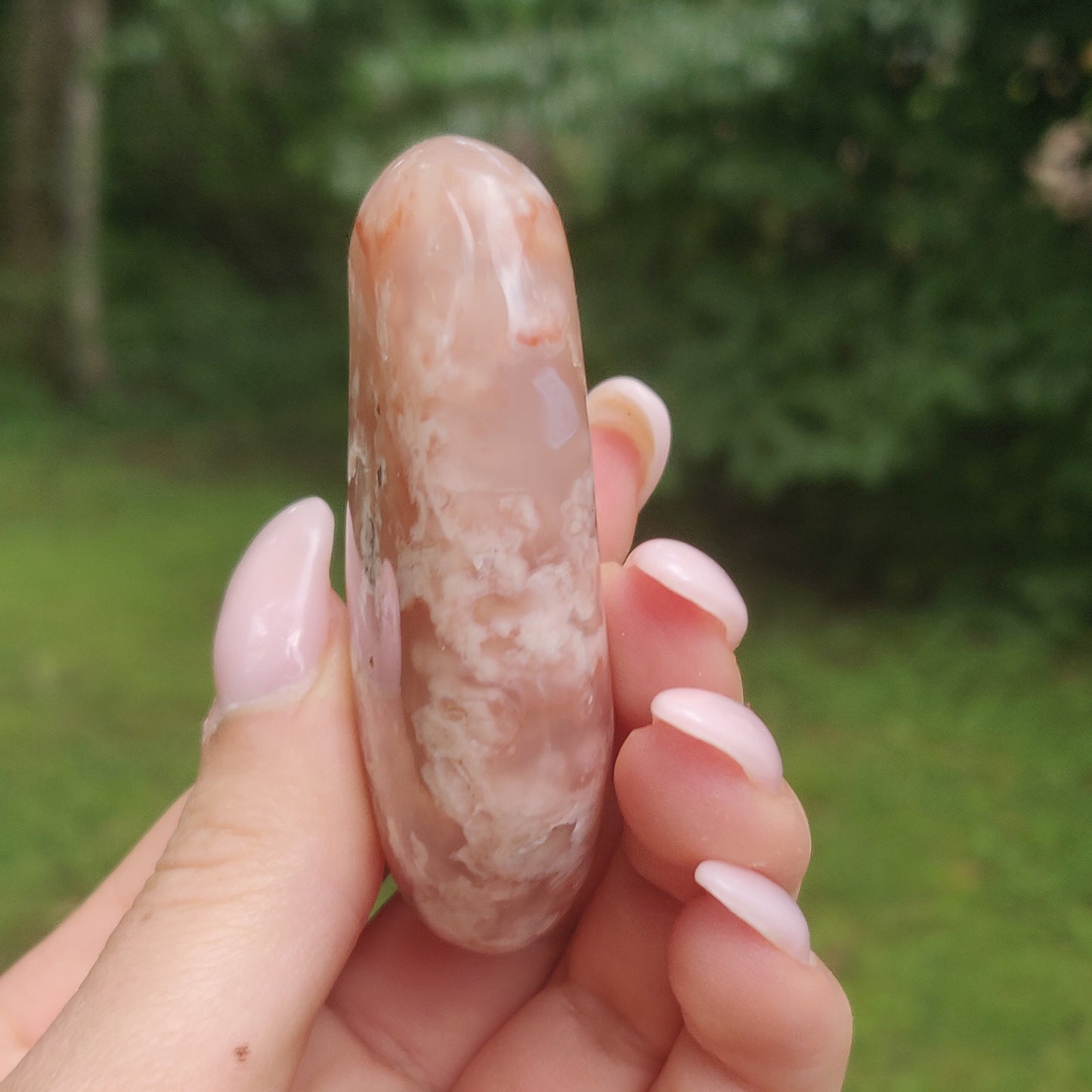 Flower Agate Palm Stone (#45)