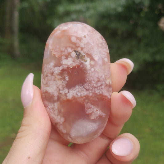 Flower Agate Palm Stone (#45)