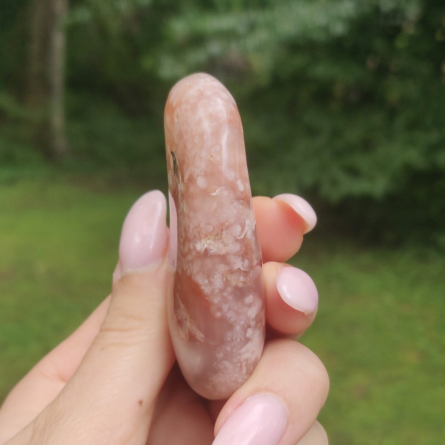 Flower Agate Palm Stone (#45)