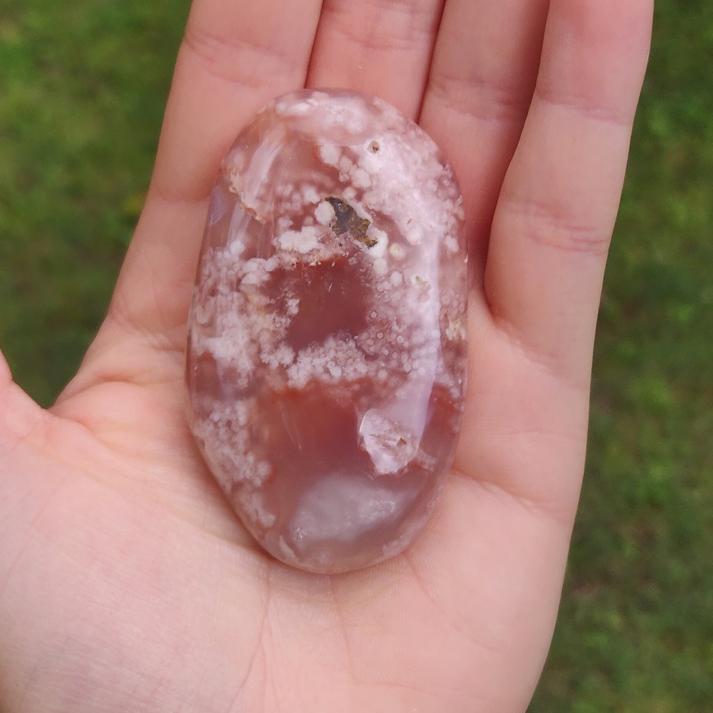 Flower Agate Palm Stone (#45)